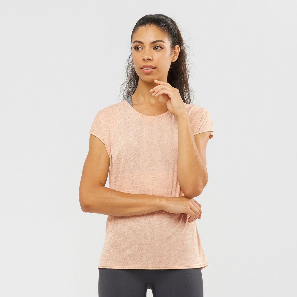 SALOMON XA SLEEVE TECH W Philippines - Women's Tee Shirts - Beige | 836059-JGF